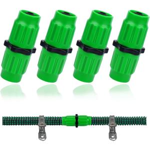 Vodolo Expandable Garden Hose Repair Kit,4 PCS Dual-Channel Hose Female Male Connectors Accessories with Metal Clamp Compatible with Pocket Hose Fit for 3/4" or 5/8" Garden Hose Fitting