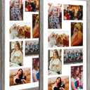 11.8x21.8 Collage Frame with 8 Openings 4X6 Pictures, Multiple Picture Frame with Mat, Wall or Tabletop Decor, Grey Wood Grain ONE FRAME