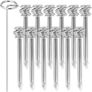 QWORK Landscape Staples, 120 Pcs 6 Inch Garden Stakes, 8 Gauge Spikes Pins, Galvanized Steel Landscape Fabric Stakes