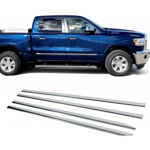 ECOTRIC Chrome Body Side Molding Trim Mouldings Compatible with 2019-2021 Dodge Ram 1500 Crew Cab New Body Style