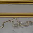 Double Curtain Rod Set:1-1/8 Inch Diameter Luxury Gold Curtain Rods,72-144 Inch Adjustable Gold Drapery Rod with Crystal-clear Faceted Finials for 1 Pack