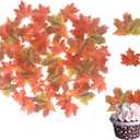 90 Pcs Edible Fall Leaves Gold Leaf Cupcake Toppers, For your Party Cake Toppers Decoration