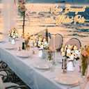 Domensi 6 Sets Wedding Centerpiece for Table Artificial Rose with Vase Fake Bouquets and Metal Pot Floral Arrangements for Mother's Day Holiday Party Event Table Decor (Champagne)