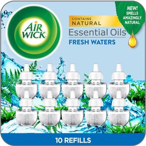 Air Wick Plug In Scented Oil Refill,Fresh Waters, 10 ct