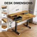Veken 47x28 in Electric Standing Desk with Drawers, Adjustable Table, Brown, 47.2×28 Inch