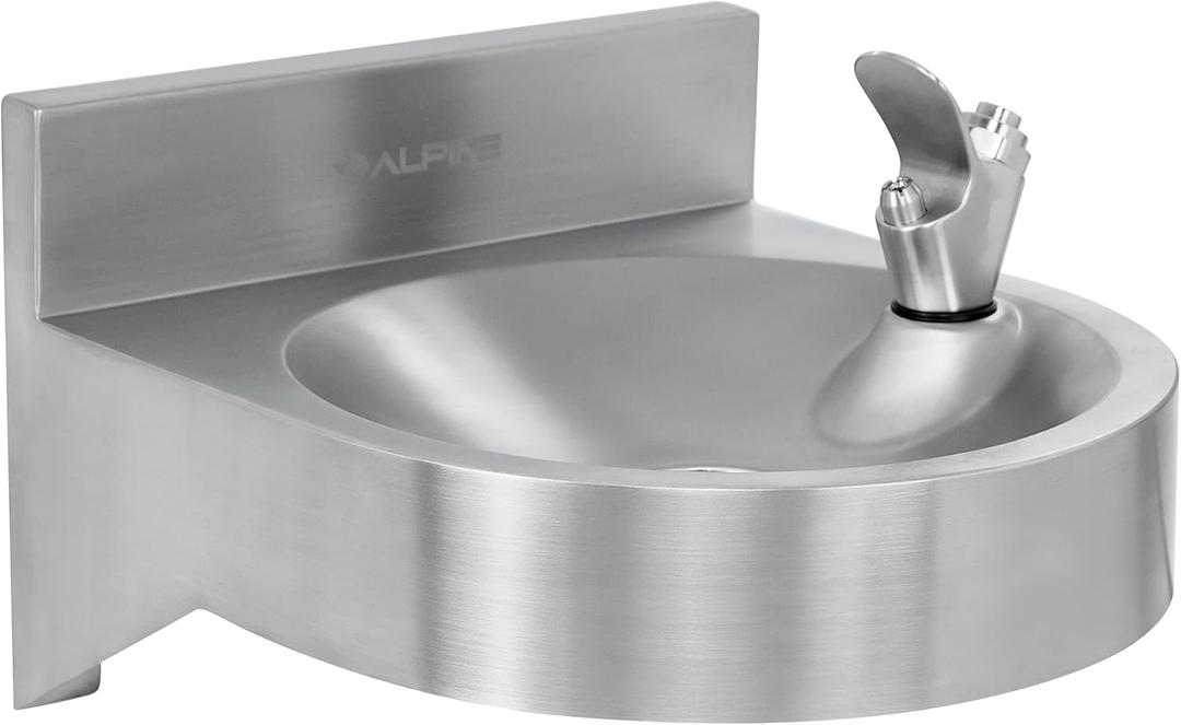 Alpine Water Drinking Fountain Wall Mounted - Commercial Hydration Station for Indoor & Outdoor in School, Parks, Courts & More (Stainless Steel)