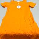 Arshiner Little Girls Short Sleeve Summer Dress A line Cold Shoulder Beach Casual Dresses with Pockets Orange 9-10 Years