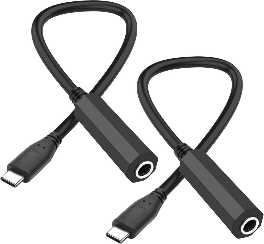 XMSJSIY USB Type C to 1/4 6.35mm Headphone Adapter USB C Male to 1/4 inch TRS Female Stereo Jack Audio AUX Adapter Cable for Amplifiers Mixer Headphones Laptop - 30CM/11.8inch - 2PCS