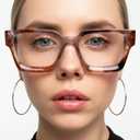 livho Oversized Eyewear Frame for Woman and Men - Rectangle Fashion Glasses for Computer, Chic Preppy Frame