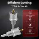 ZKH 3 Inch Carbide Hole Saw Drill Bit for Hard Metal, Tungsten Carbide Tipped Hole Saw Cutter with 2Pcs Titanium-Plated Pilot Drill bit, Great for Metal, Stainless Steel, Iron, Aluminium, Alloys