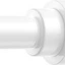 Shower Curtain Rod 46-78 Inch,0.87"Diameter Adjustable Spring Tension Curtain Rods No Drill,Ivory White Shower Tension Rod for Bathroom,Room Divider,Window,Anti-Rust Non-Slip 1-Pack