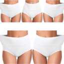 UMMISS Womens Underwear,Cotton High Waist Underwear for Women Full Coverage Soft Comfortable Briefs Panty Multipack (X-Large, White-5 Pack)