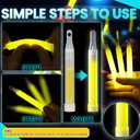 Soulchen 50 Pack Yellow Glow Sticks 4" Bright Emergency Glow Sticks Bulk