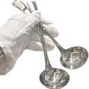 7.7 Inch Small Ladle,Pack of 2,Premium 18/10 Stainless Steel Kitchen Ladle for Soups,dressings,Sauces,Gravy,Stews and More, Silver