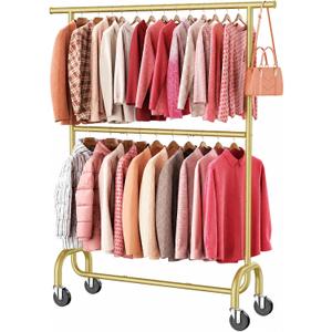 Heavy Duty Clothes Rack for Bedroom - 500 lbs Capacity - Gold
