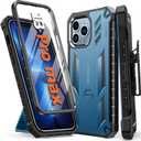 FNTCASE for iPhone 13 Pro-Max Case: Military Grade Shockproof Full Protective Rugged Cell Phone Cover with Kickstand & Belt-Clip Holster, Drop Proof Hard 13 Pro-Max Cases 5G - 6.7 Inch Blue