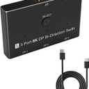 3 Port 8K DisplayPort Switch Splitter 1x3 3x1Converter for Multiple Source