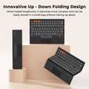 MEETION Foldable Bluetooth Keyboard with Touchpad, Tri-Folding Compact Box Portable Keyboard, Rechargeable Wireless Travel Keyboards with Trackpad for iPad Smartphone Laptop PC Windows iOS Mac Android