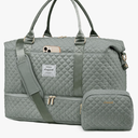 LOVEVOOK Travel Duffle Bag, Weekender Bags for Women with Shoe Compartment, Carry on Overnight Bag with Toiletry Bag, Gym Duffel Bag with Wet Pocket, Hospital Bags for Labor and Delivery, Gray Green
