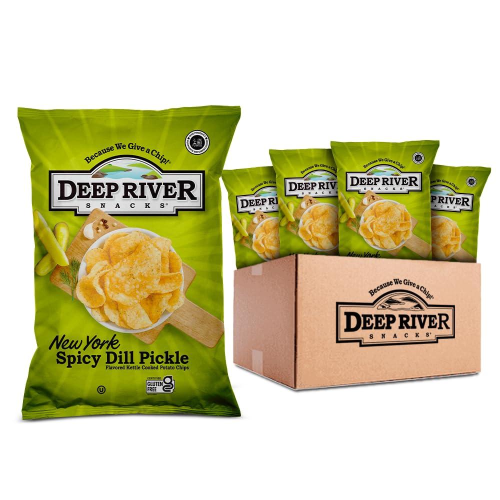 Deep River Snacks Kettle Chips, New York Spicy Dill Pickle, 2-Ounce (Pack of 24) BBD: 02/02/2026