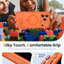 BXYJY for iPhone 17 Pro Max Case Magnetic with Stand, Camera Control Button, Full Lens Protection, Compatible with MagSafe, Military Grade, Translucent Thin Women Men Hard Case for 17 Pro Max, Orange