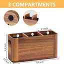 Silverware Holder, Acacia Wood Utensil Holder for Party, Silverware Organizer Countertop, Picnic Caddy for Party, Countertop, Camping