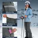 IGOLUMON Snow Ski Pants Womens Waterproof Fleece Lined Pants Winter Insulated Softshell for Hiking Snowboard Outdoor (Gray)