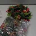 Premium Christmas Wreath with Pine Cones American Style Plastic Xmas Holiday Decor for Wall or Door, Ideal for Xmas Celebrations, Home Decorations, and Photography Props (Style A), 6PCS