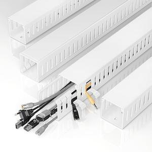 YECAYE 4x15.7in Cable Management，Large Capacity Cable Organizer, Cord Hider, for Desk Cable Management, Wire Management, Cord Organizer, White