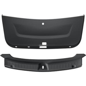 LUCKEASY 2PCS Trunk Tailgate Mat & Rear Bumper Guard for Tesla Model Y Juniper 2025 2026 Rear Door Back Protective Liner & Trunk Bumper Guard Sill Cover Cargo Protector Mat TPE Black
