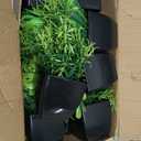 Unittype 12 Pcs Fake Plants Small Artificial Faux Plants for Shelf Mini Plastic Potted Greenery for Home Office Desk Bathroom Bedroom Indoor Decor (Black Pot,Green)