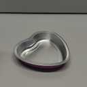 Fainne 20 Sets Mother's Day 5" Aluminum Foil Heart Shaped Cake Pans with Clear Lids 225 ml/ 7.92 oz Heart Cake Pan Mini Mother's Day Containers Disposable Dessert Baking Containers (Pink)