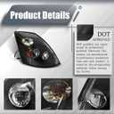 Black Reflective Led Headlight Fit For 2015-2017 Volvo VNL Semi Truck,Replacement Headlights Set - Passenger Side(2015-2017 VNL BLACK REFLECTIVE, Right)