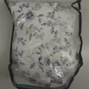 Duvet Cover Queen Size White Blue Floral Botanical Reversible Bedding Set 3-Piece Garden Style Flower Soft Lightweight Microfiber Comforter Cover Set with Zipper Closure and 2 Pillowcases