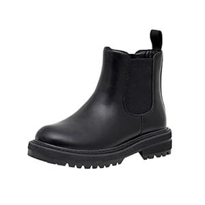 Dunes Women's Chase Chelsea Pull on Boot, Wide Widths (7M, Black)