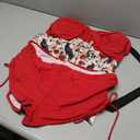 Rosegal Women Plus Size Goth Two Piece Tankini Set Skull Rose Flower Halter Swimsuits (Red, XXL)