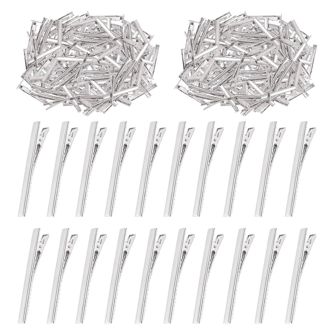 Swpeet 200Pcs 3inch - 7.5cm Alligator Hair Clips Kit, Perfect for Metal Duck Bill Hair Clips Flat Top Single Prong Hairpins for Hair Styling DIY Accessories