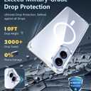 FNTCASE for Samsung Galaxy S25-Edge Case: Clear Magnetic Military Grade Drop Protection Anti Yellowing Cell Phone Cover - Rugged Shockproof Protective Bumper Transparent Phonecase