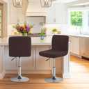FUANGUI Bar Stool Covers with Backs, 2 Pack Stretch Bar Stool Chair Covers, Knitted Jacquard Bar Stool Covers,Washable Bar Chair Covers Swivel Barstool Slipcovers (Knitted Coffee 01)