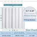 Conbo Mio 2 Pack Hotel Fabric Snap in Shower Curtain Liner Replacement Removable Water Repellent Liner for Bathroom Shower Curtain Liner 107W X 54H