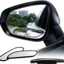 LivTee Blind Spot Car Mirror, Long Framed HD Glass and ABS Housing Convex Wide Angle Side Rearview Mirrors with Adjustable Stick for Universal Car (2 pcs)
