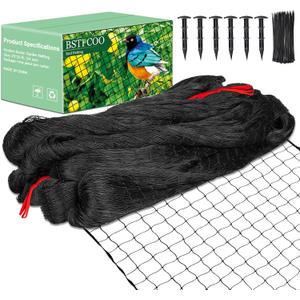 BSTPCOO 25'x25' Bird Netting for Chicken Coop, Nylon 3/4" Mesh Poultry Netting Chicken Net Roof Hawk, Aviary Net Deer Fence Pests Trellis Garden Nettings for Fruits Trees Plant