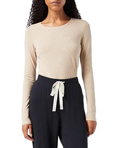 Amazon Essentials Women's Regular-Fit Long-Sleeve Crewneck T-Shirt  Tan Heather, Large