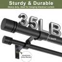 Double Curtain Rods 72-144 Inches for Windows, 1 Inch Diameter Adjustable Heavy Duty Drapery Rod with Aluminum Alloy Brackets and Finials, Modern Stylish Dual Curtains Rod, Matte Black
