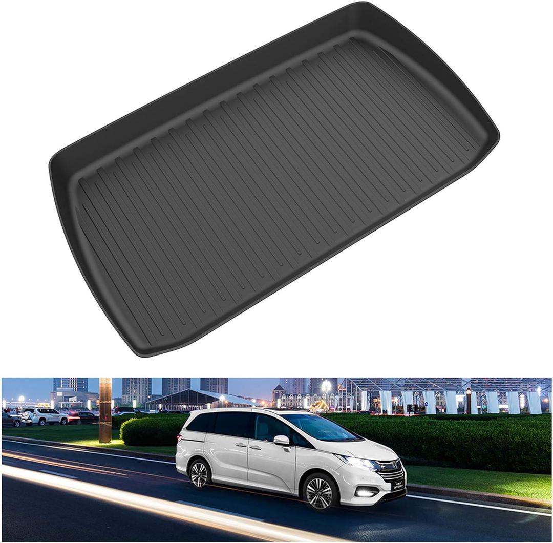 KIWI MASTER Cargo Trunk Mat for 2018-2025 Honda Odyssey All Weather Trunk Tray Liner TPE Slush Mats Black