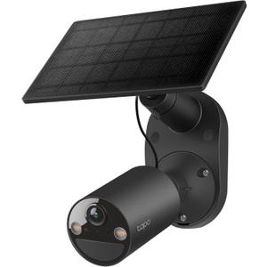 Tapo SolarCam C403 Kit, Outdoor Battery Camera w/Solar Panel, Wireless, 1080P, Free Person Detection, SD/Cloud Storage, Color Night Vision, Built-in Spotlights & Alarm, No Hub Needed, Black