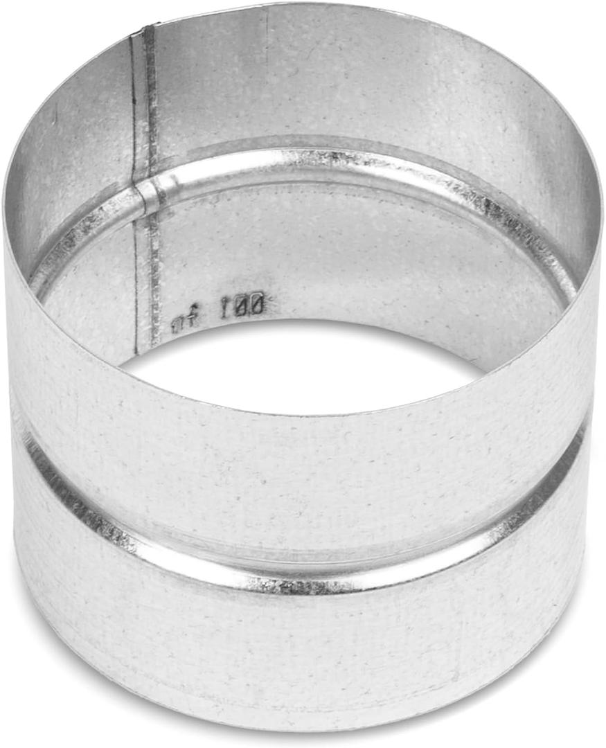 4" Inch Galvanized Metal Vent Duct Connector - Round Extension for Ventilation - 4 Inch Metal Dryer Vent Coupler and Hose Coupling - Durable Dryer Pipe Connection - Female Fit