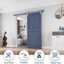 EaseLife 6 FT Brushed Nickel Sliding Barn Door Hardware Track Kit,Basic J Pulley,Heavy Duty,Slide Smoothly Quietly,Easy Install (6FT Track Kit for 30"~36" Wide Single Door)