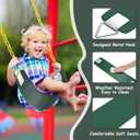 AGPTEK Swing Seat, 30.4 x 6 x 0.27 Inch Yard Swing for Kids & Adults with Metal Triangle Ring - Green(113KG /250LB Weight Limit)