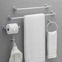 Franklin Brass Kinla 5-Piece Bathroom Set Polished Chrome 18" and 24" Towel Bar Racks,Toilet Paper Holder, Ring, Hook KIN5PC-PC
